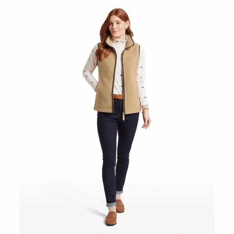 Exclusive Hot Pick Schoffel Lyndon Retro Ladies Fleece Gilet - Tan