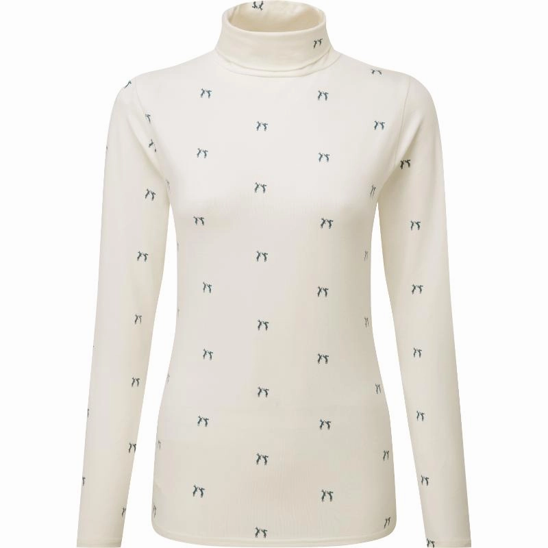 Today Only Special Instant Discount Schoffel Malham Rollneck Ladies Long Sleeve Top - Vintage Navy Hare