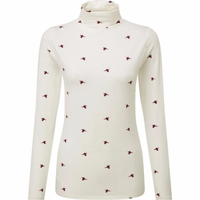 Schoffel Malham Rollneck Ladies Long Sleeve Top - Wine Pheasant Limited Stock Hot Deal Flash Discount Today
