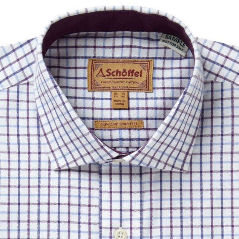 Big Clearance Event Schoffel Milton Tailored Fit Mens Shirt - Purple Check