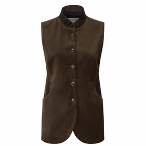 Schoffel Nehru Ladies Velvet Waistcoat - Espresso Grab It Before Gone Hot Offer Ending Soon