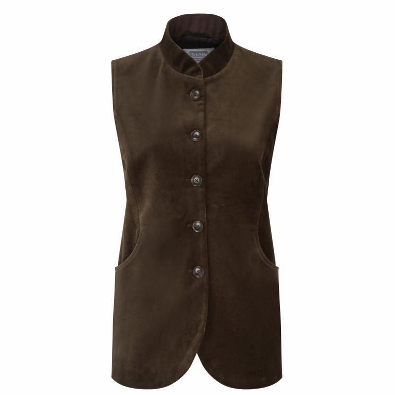 Flash Sale Alert Schoffel Nehru Ladies Velvet Waistcoat - Espresso