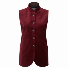 Best Deal Today Schoffel Nehru Ladies Velvet Waistcoat - Ruby