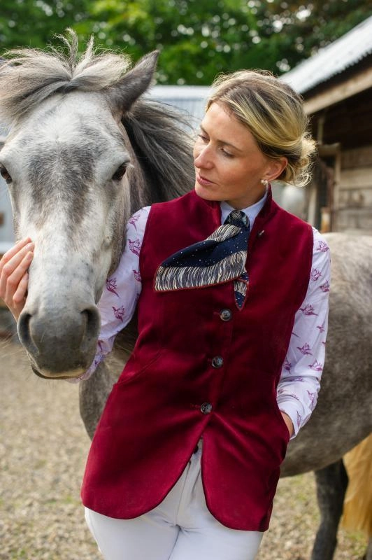 Schoffel Nehru Ladies Velvet Waistcoat - Ruby Best Seller Deal Dont Wait Save