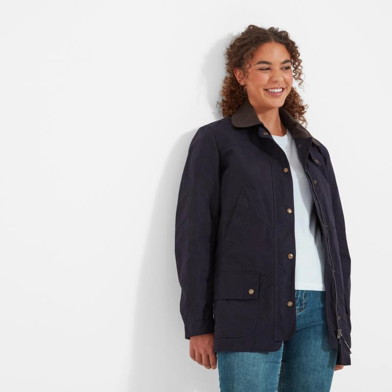 Best Seller Discount Schoffel Pilton Ladies Wax Jacket - Navy