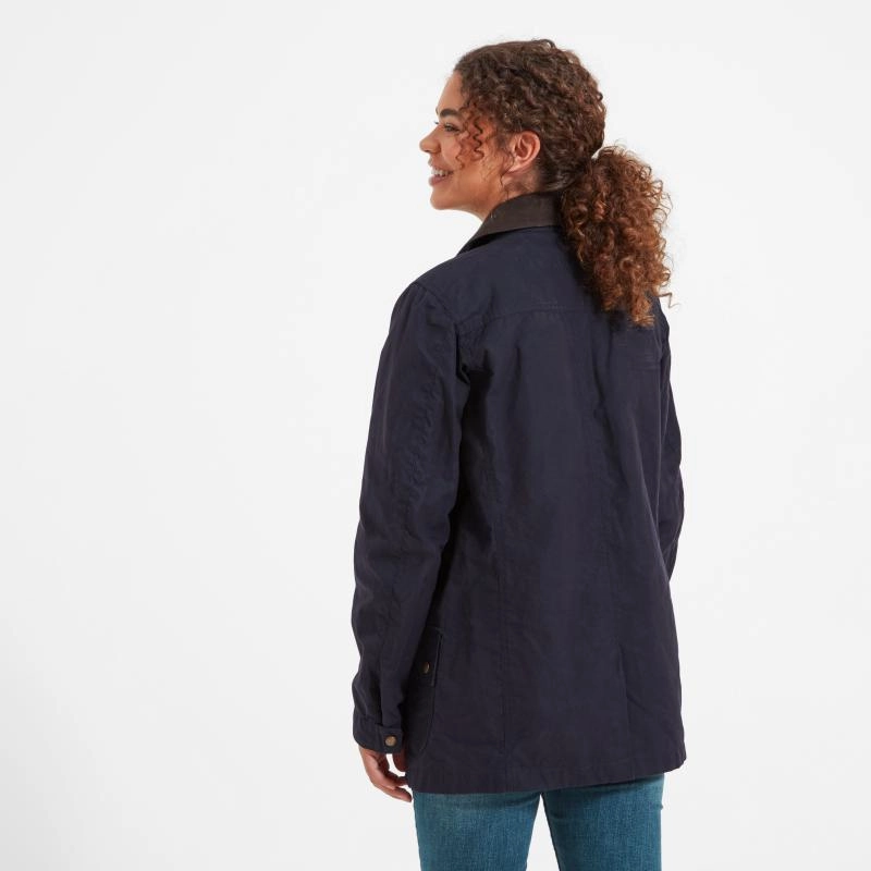 Schoffel Pilton Ladies Wax Jacket - Navy Trending Today Steal