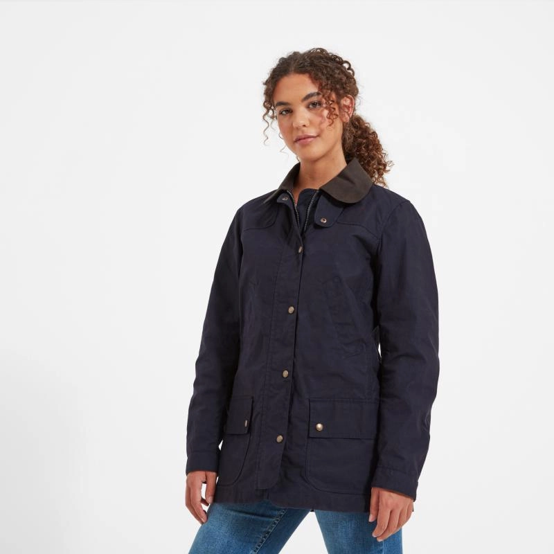 Limited Time Discount Schoffel Pilton Ladies Wax Jacket - Navy