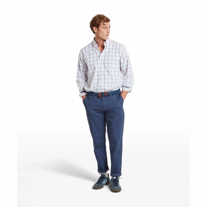 GiftWorthy Sale Shop Grab Savings Schoffel Polstead Classic Fit Mens Shirt - French Navy/Pale Blue/Pale Pink