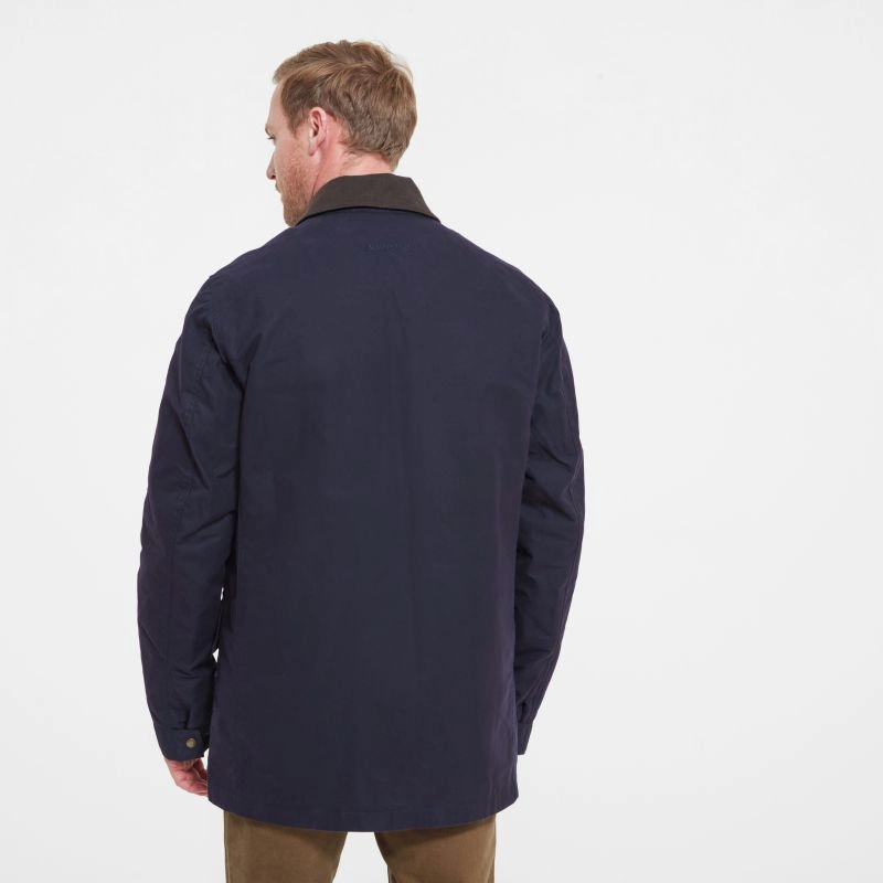 Shop Save Big Schoffel Preston Mens Wax Jacket - Navy