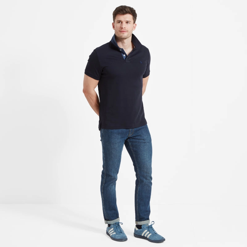 Deal of the Day Schoffel St Ives Jersey Mens Polo Shirt - Dark Navy