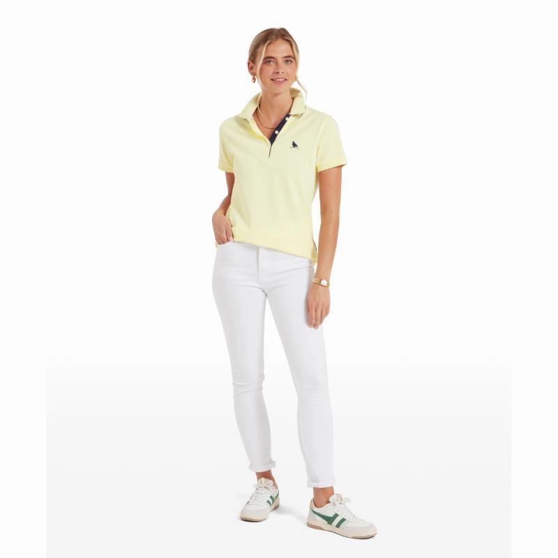 Clearance Event Flash Discount Today Schoffel St Ives Tailored Ladies Polo Shirt - Pale Lemon