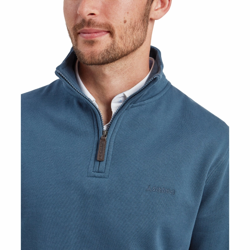 Schoffel St Merryn Mens 1/4 Zip Sweatshirt - Petrol Blue Big Clearance Event Big Savings Event