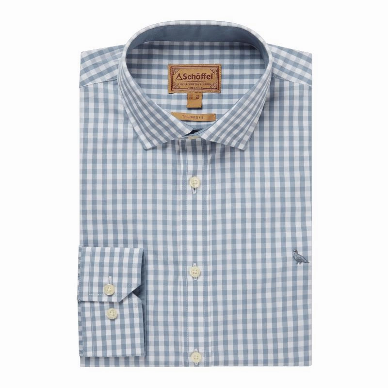 Today Only Savings Schoffel Thorpeness Tailored Mens Shirt - Pigeon Blue