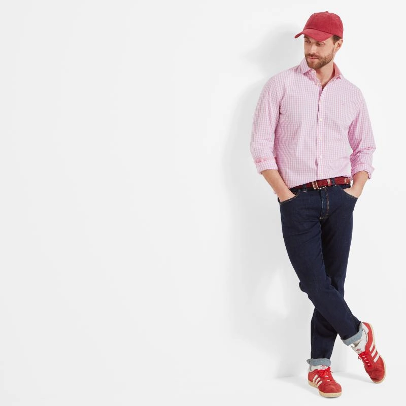 Instant Savings Inside Schoffel Thorpeness Tailored Mens Shirt - Pink Check