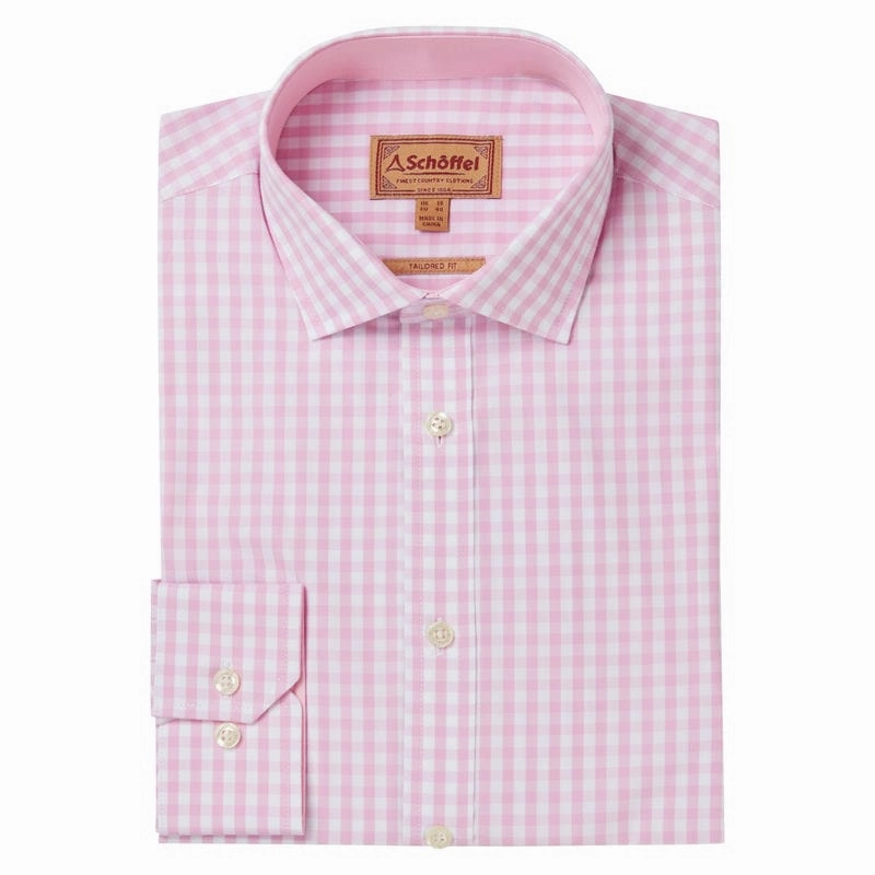 Exclusive Holiday Deal Dont Miss Hot Deals Schoffel Thorpeness Tailored Mens Shirt - Pink Check