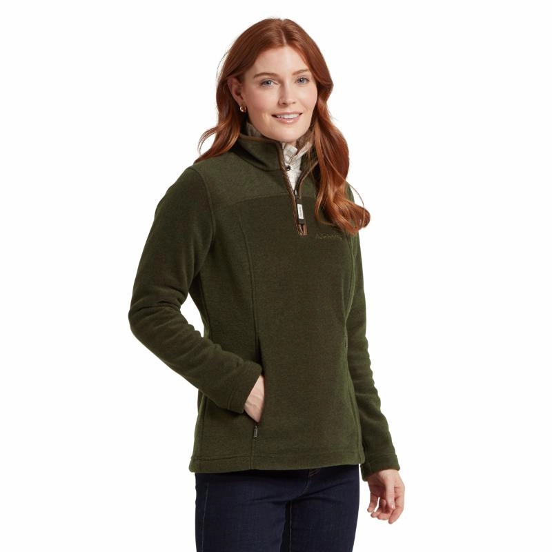 Save Big Online Shop Grab Now Schoffel Tilton Ladies 1/4 Zip Fleece - Dark Olive