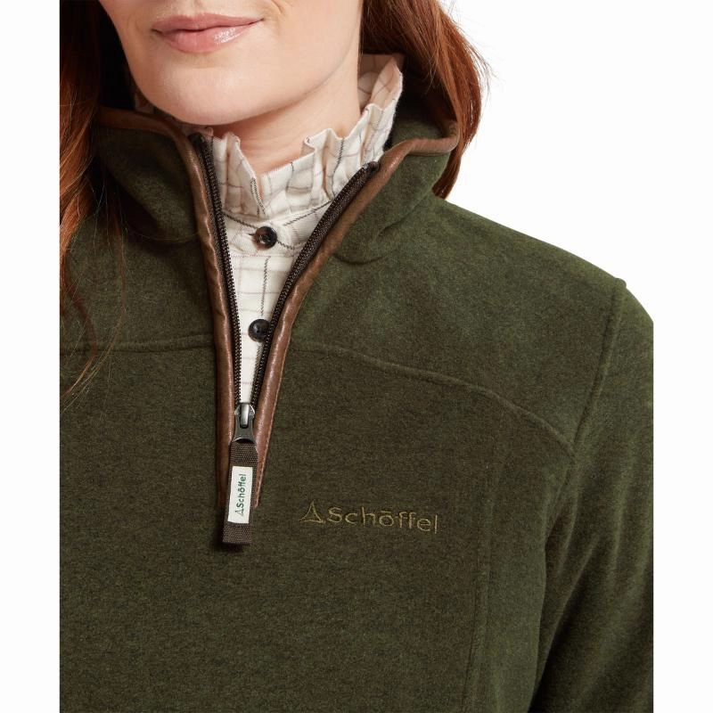 Dont Wait Save Schoffel Tilton Ladies 1/4 Zip Fleece - Dark Olive