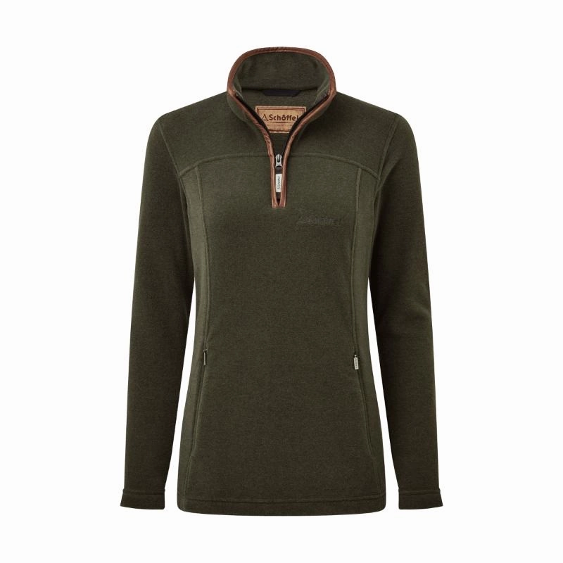 Schoffel Tilton Ladies 1/4 Zip Fleece - Dark Olive Limited Time Discount Limited Edition Offer
