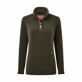 Schoffel Tilton Ladies 1/4 Zip Fleece - Dark Olive Limited Time Discount Limited Edition Offer