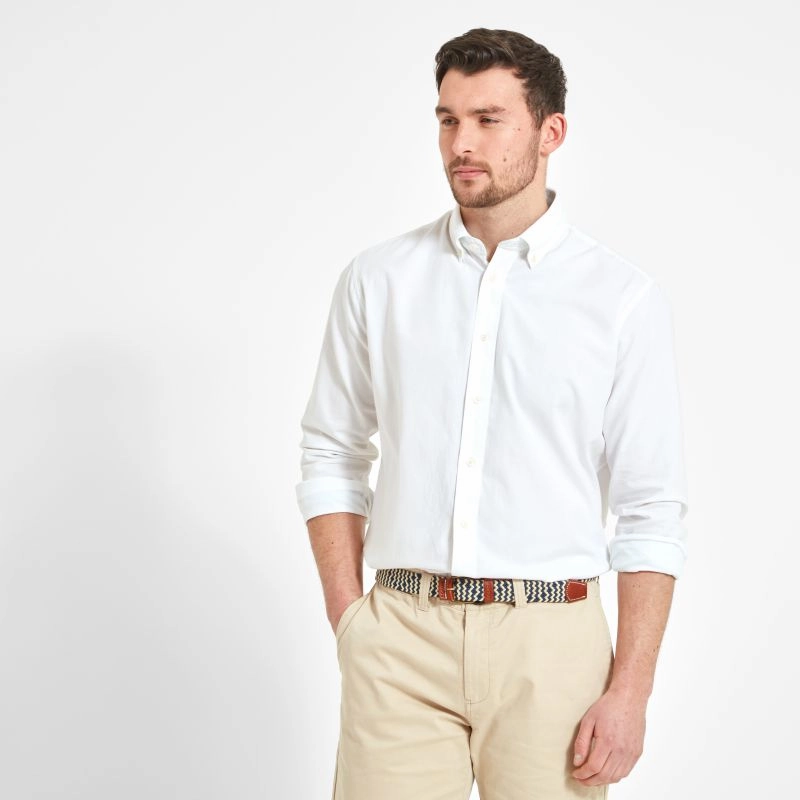 Schoffel Titchwell Tailored Fit Lightweight Mens Shirt - White Dont Miss This Steal