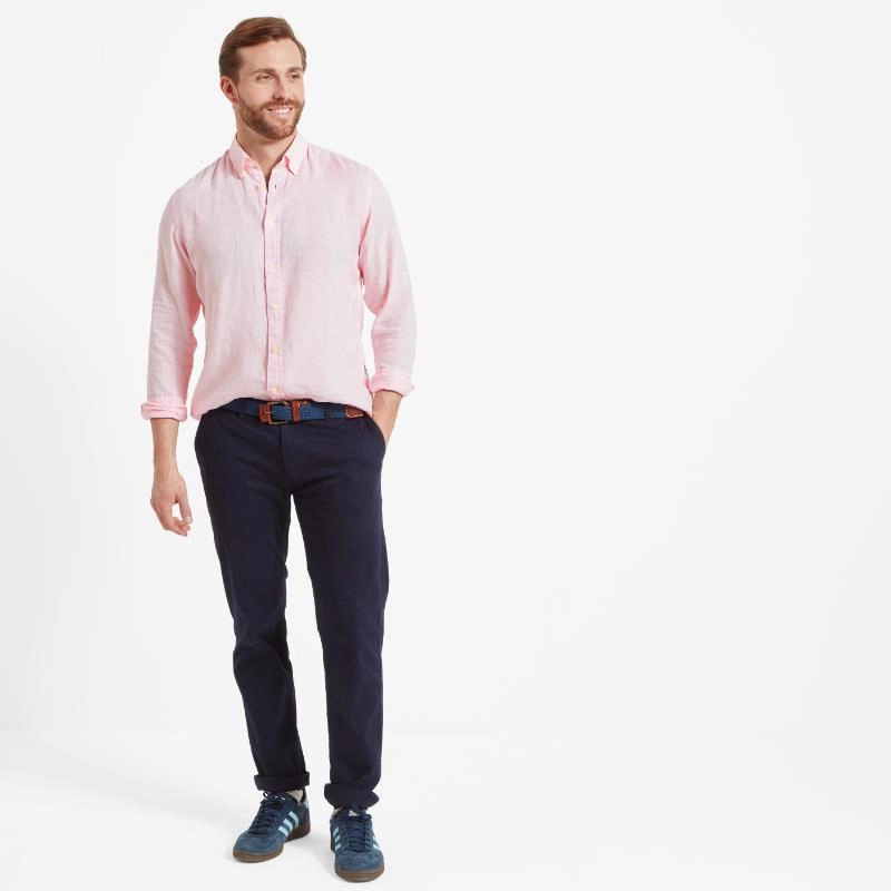 Schoffel Walsingham Mens Linen Shirt - Pale Pink Dont Miss These Savings