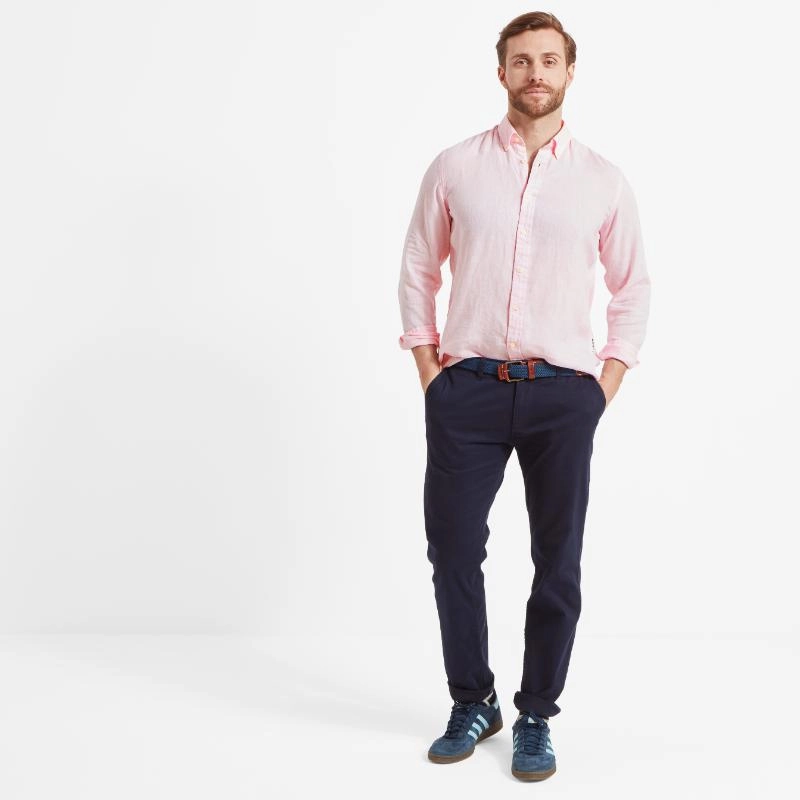 Big Savings Alert Shop Save Today Schoffel Walsingham Mens Linen Shirt - Pale Pink