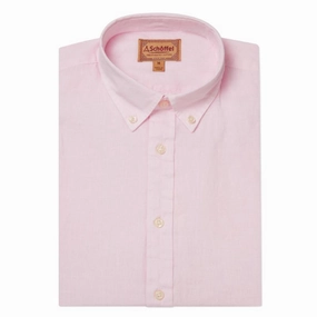 Schoffel Walsingham Mens Linen Shirt - Pale Pink Last Chance Steal Flash Offer Today