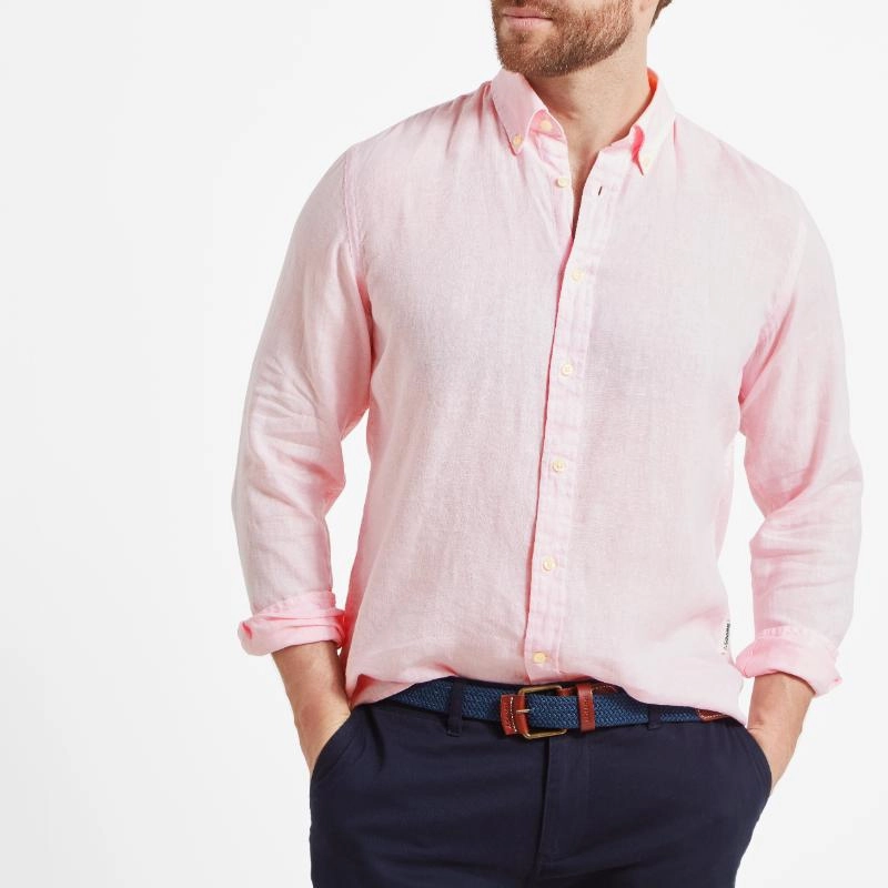 Today Only Special Best Price Online Schoffel Walsingham Mens Linen Shirt - Pale Pink