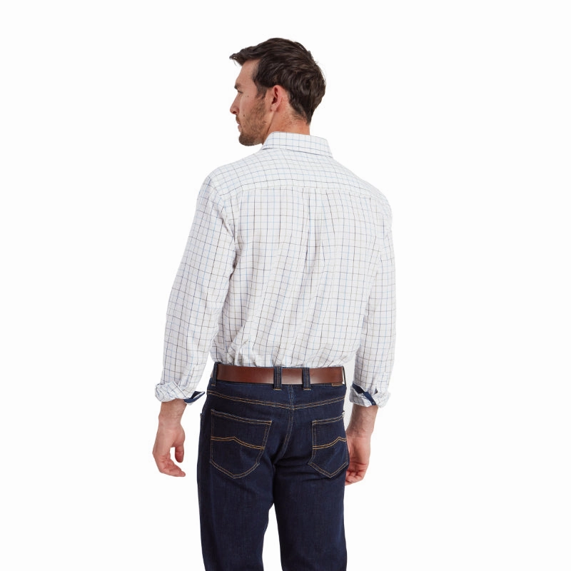 Shop Grab Offer Schoffel Wells Tailored Mens Shirt - Woodland/Vintage Navy Check