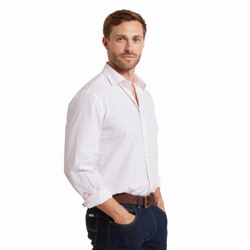 Mega Discount Event Schoffel Westminster Classic Mens Shirt - Pale Pink Check