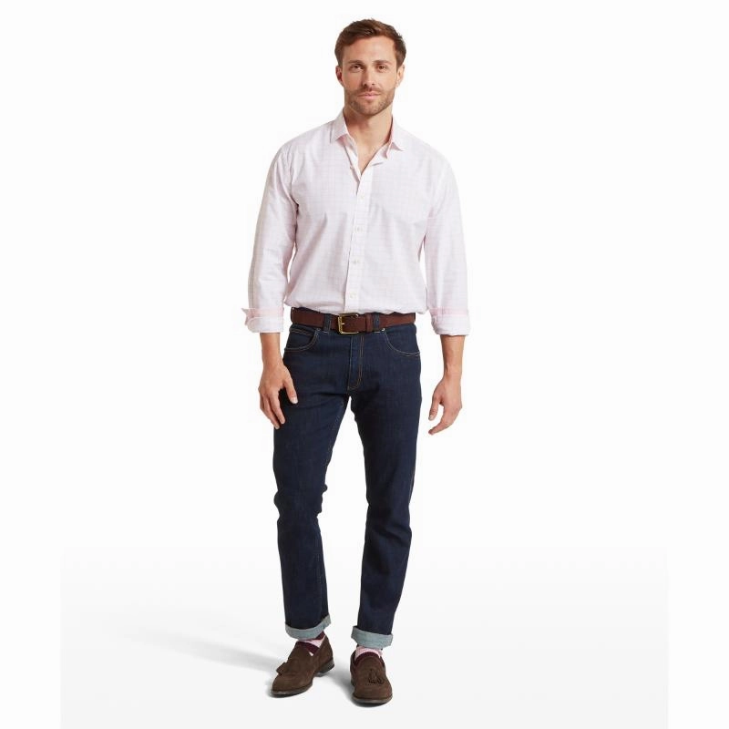 Sweet Deal Inside Schoffel Westminster Classic Mens Shirt - Pale Pink Check
