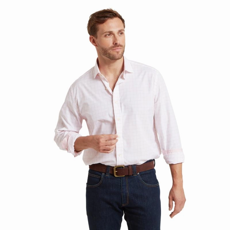 Trending Now Offer Schoffel Westminster Classic Mens Shirt - Pale Pink Check