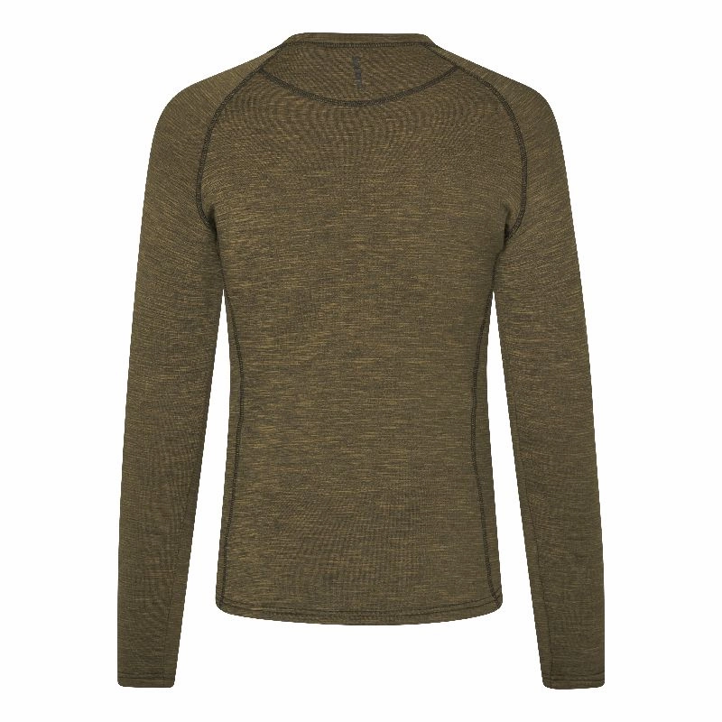 Grab Your Hot Pick Seeland Peak Aia Long Sleeve Ladies T-Shirt - Military Olive Melange