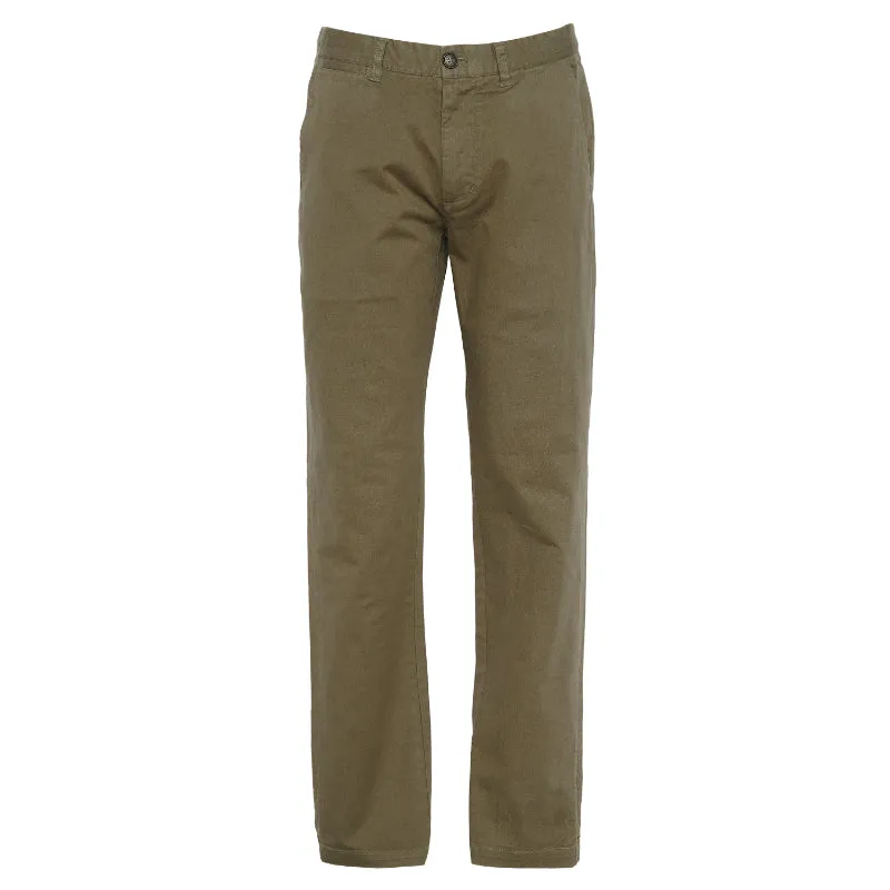 Dont Miss Big Savings Perfect Gift Sale Barbour Washed Stretch Twill Tailored Fit Mens Trousers - Olive