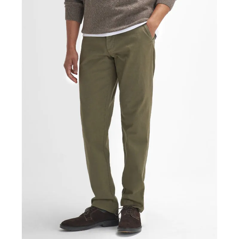 Dont Miss This Deal Today Only Discount Barbour Washed Stretch Twill Tailored Fit Mens Trousers - Olive