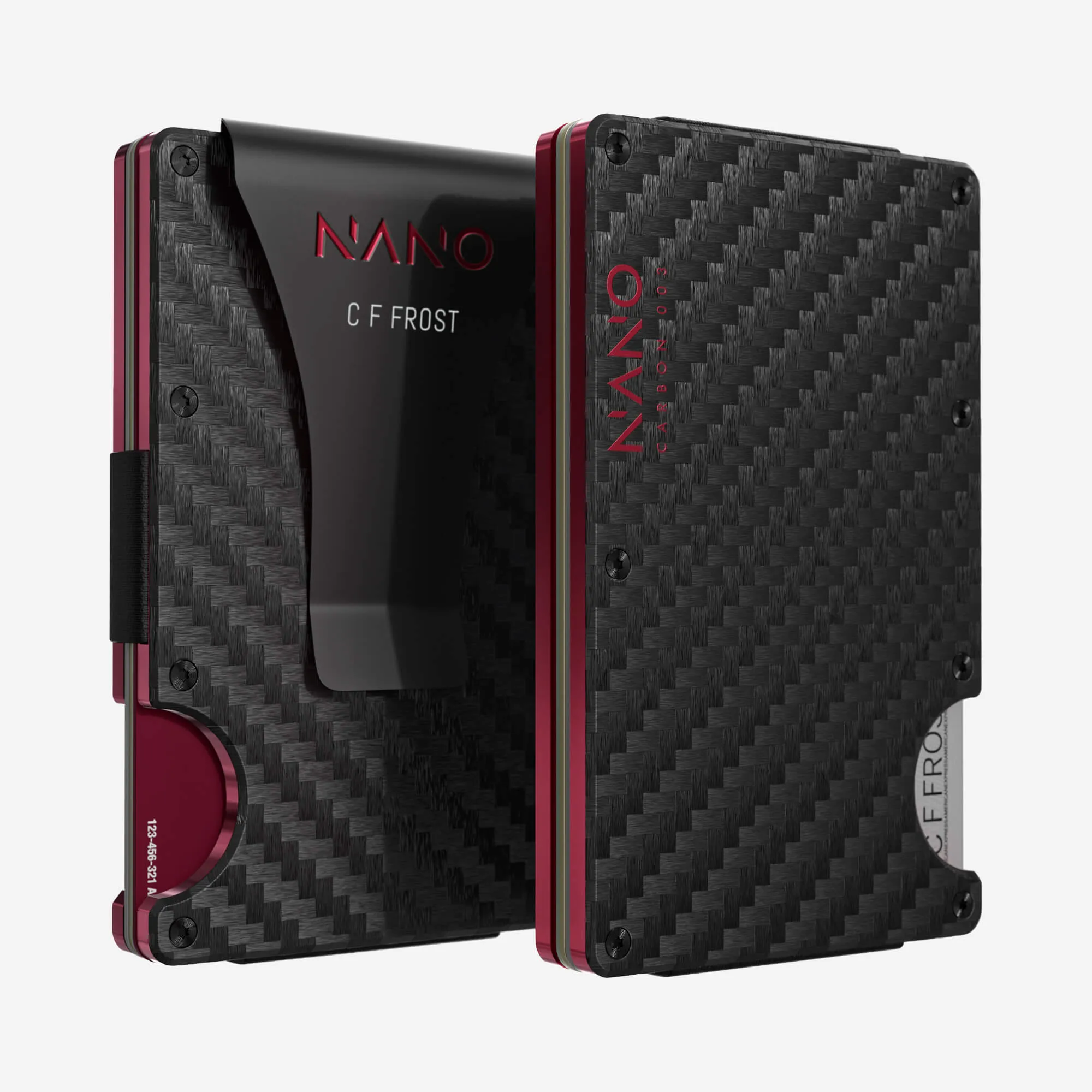 003 Personalised Money Clip Wallet (Stealth Black/Volcano Red) Clearance Blowout Gift Ideas Galore