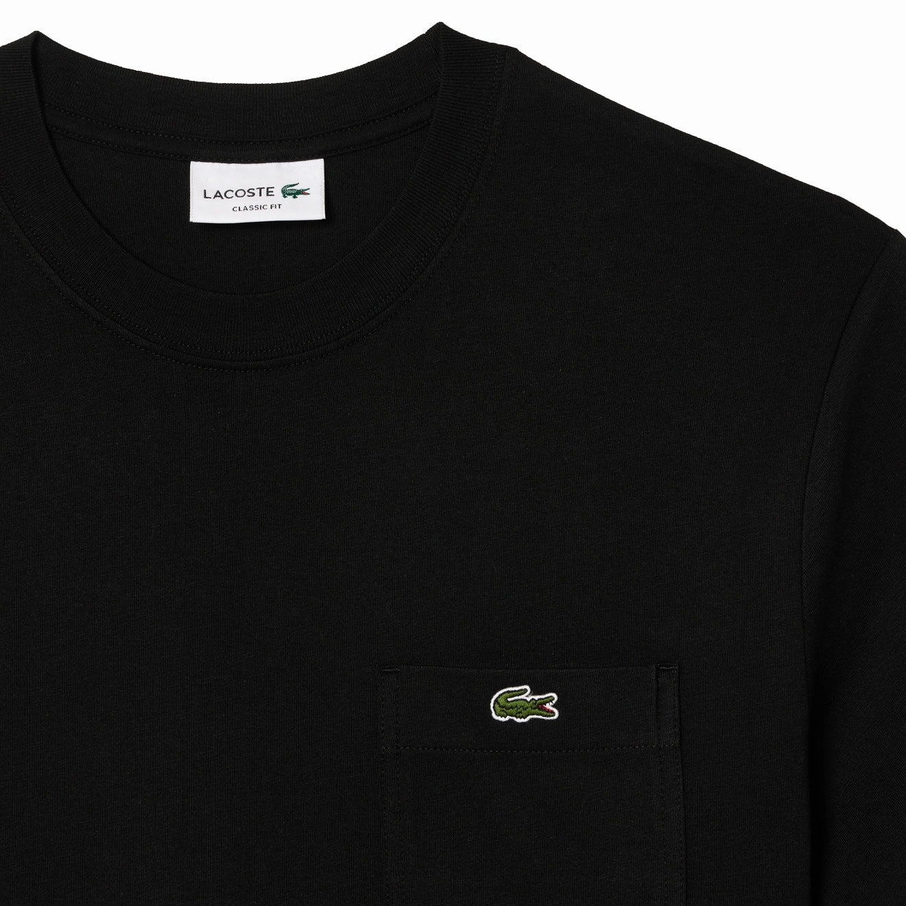 Lacoste Cotton T-Shirt With Breast Pocket Black Mega Online Discount