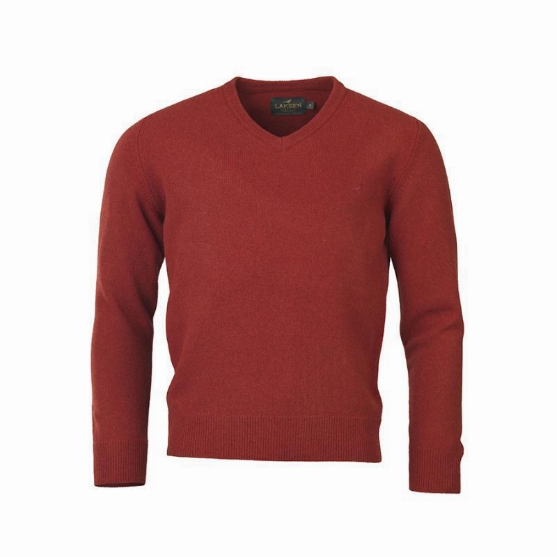 Laksen Johnston V-Neck Lambswool Mens Jumper - Winy Todays Steal Big Sale Today