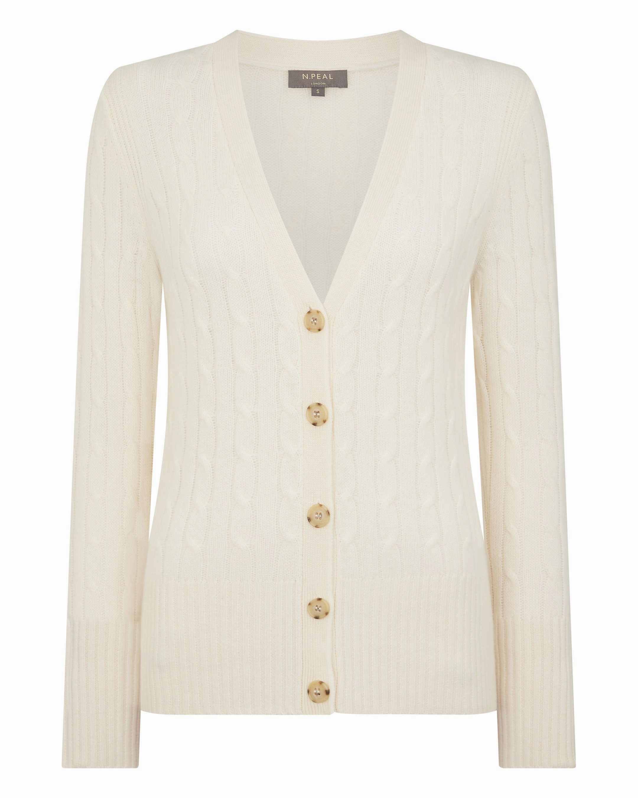 Today Only Savings EndofWeek Deals Women'S Clara Cable V Neck Cashmere Cardigan New Ivory White