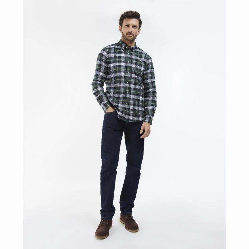 Barbour Alderton Mens Tailored Shirt - Green Trending Hot Picks