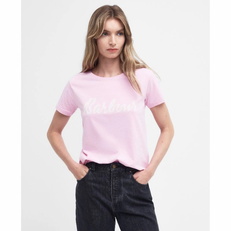 Barbour Otterburn Ladies T-Shirt - Mallow Pink Big Hot Sale Limited Time Hot Deal