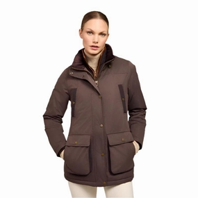 Holland Cooper Stamford 3 In 1 Ladies Waterproof Country Coat - Chocolate Shop Grab Offer