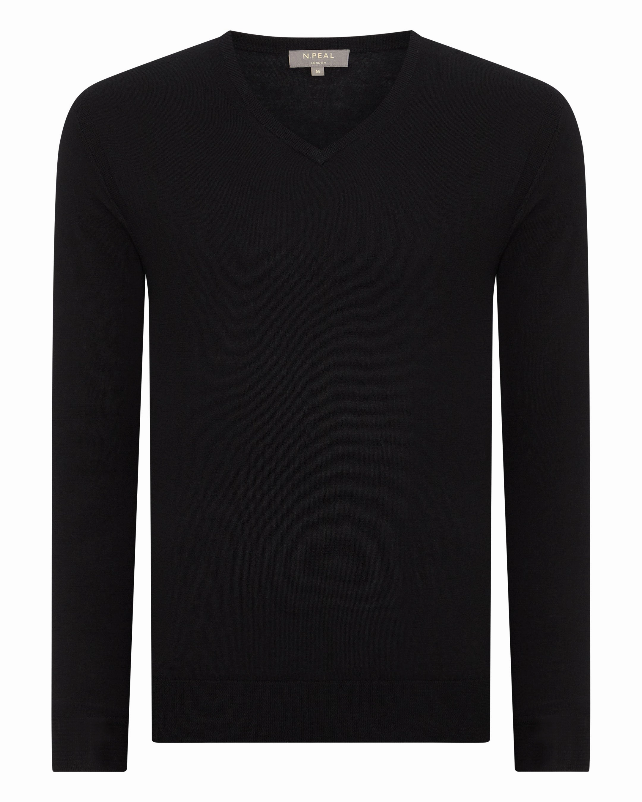 Shop Todays Picks Men'S Conduit Fine Gauge Cashmere V Neck Jumper Black