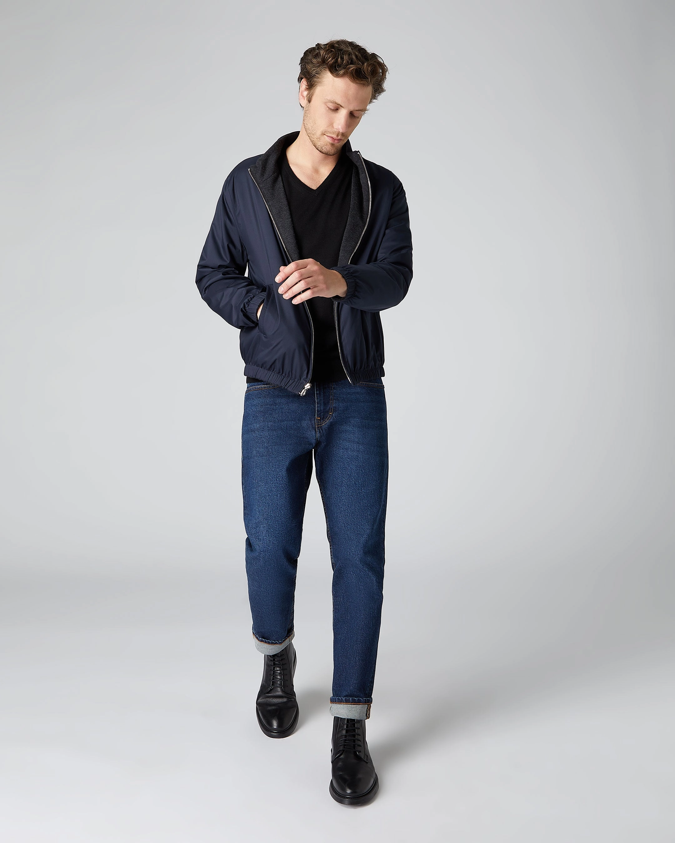 Men'S Conduit Fine Gauge Cashmere V Neck Jumper Black Clearance Event Alert Dont Wait Save Today