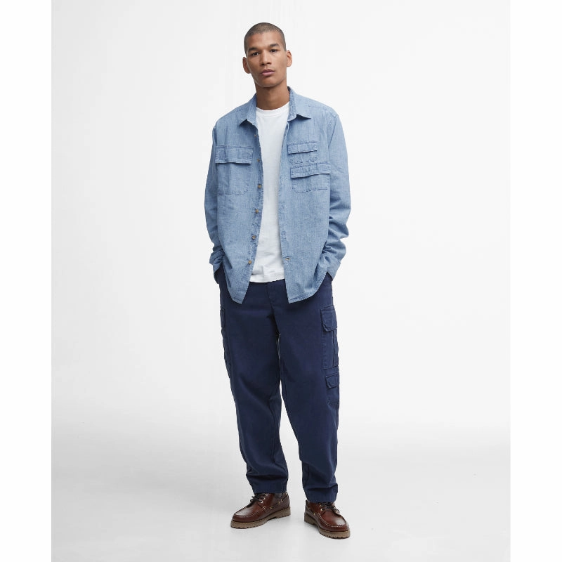 Special Occasion Discount Barbour Catterick Relaxed Fit Chambray Mens Shirt - Chambray