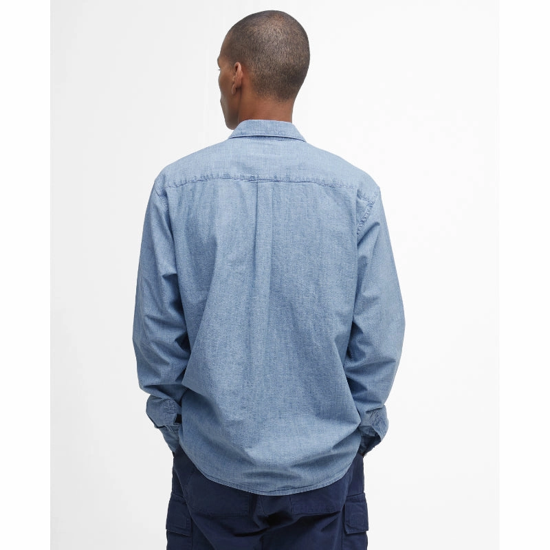 Barbour Catterick Relaxed Fit Chambray Mens Shirt - Chambray Deal of the Day Limited Stock Hot Deal