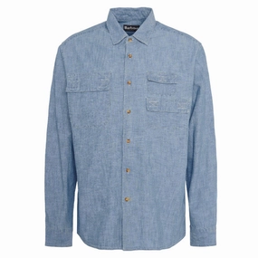 Clearance Steal Today Barbour Catterick Relaxed Fit Chambray Mens Shirt - Chambray