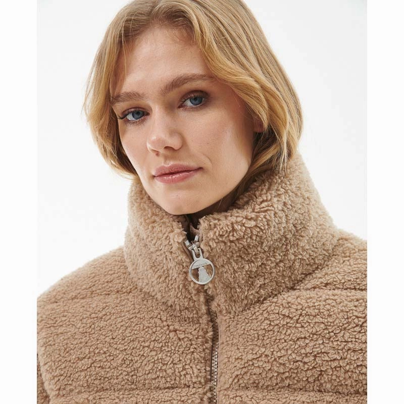 Barbour Lichen Ladies Quilted Teddy Fleece Jacket - Light Trench MustHave Steals Exclusive Hot Pick