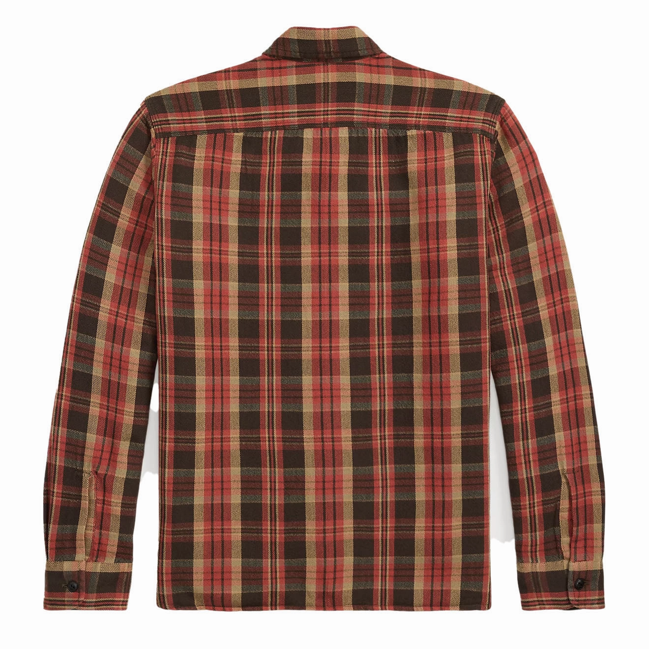 Rrl By Ralph Lauren Plaid Twill Workshirt Red/Black Multi MustHave Items