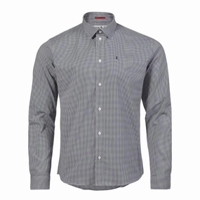 Musto Sardinia Micro Gingham Mens Shirt - Navy / White Limited Time Sale Hot Price Drop